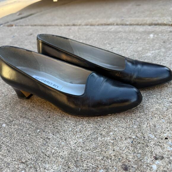 Classic Liz Claiborne Black Leather Low Heel Pumps - 7M - Picture 6 of 9